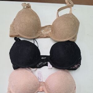 Glamour Lace Bra Set in Soft Pink and Black